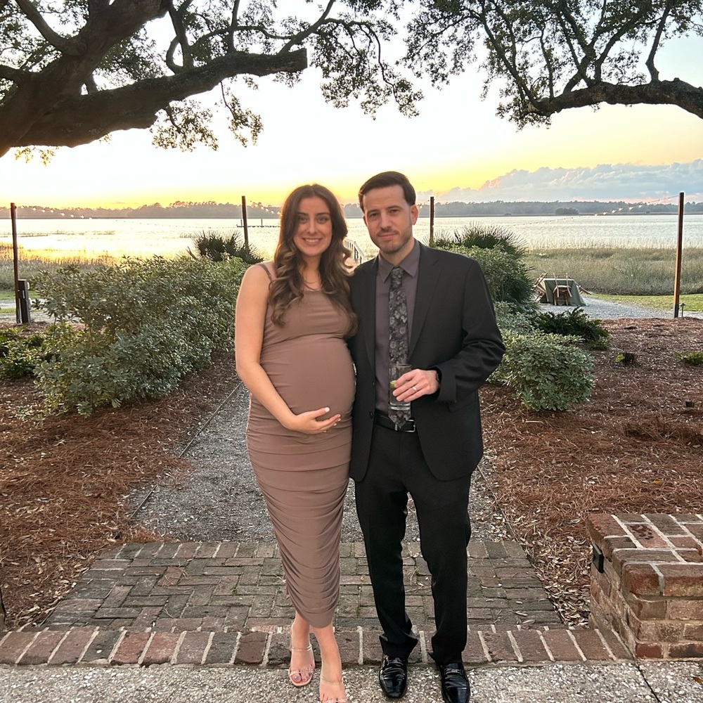 maternity dress brown worn once - Picture 2 of 3